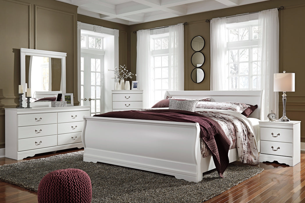 Anarasia White Sleigh Bedroom Set - Lara Furniture