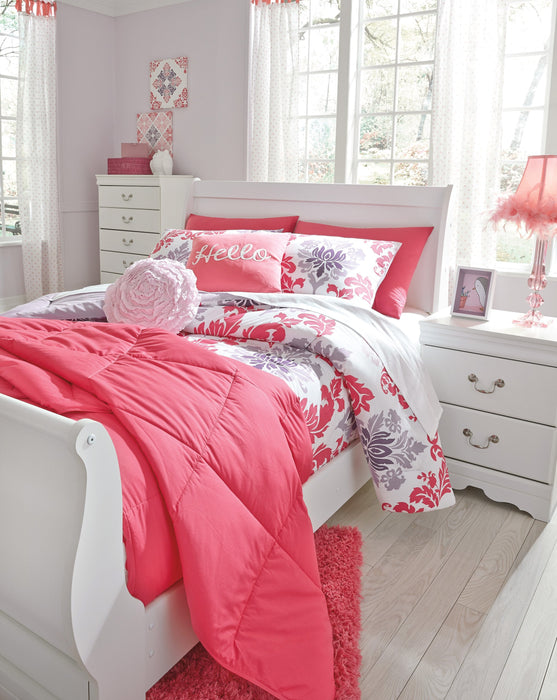 Anarasia White Full Sleigh Bed - Lara Furniture