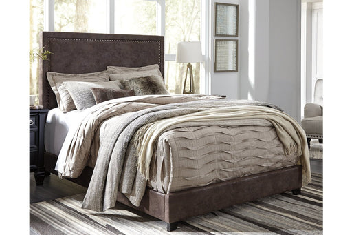 Dolante Brown King Upholstered Bed - Lara Furniture