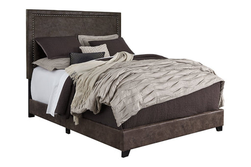 Dolante Brown King Upholstered Bed - Lara Furniture