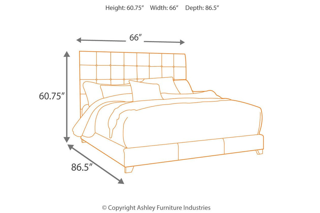 Dolante Beige Queen Upholstered Bed - Lara Furniture