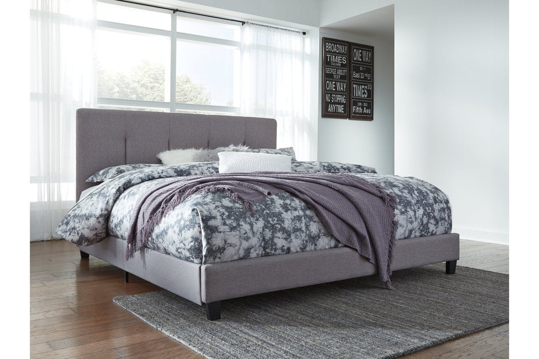 [OVERSTOCK] Dolante Gray King Upholstered Bed - Lara Furniture