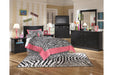 Maribel Black One Drawer Nightstand - Lara Furniture