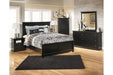 Maribel Black One Drawer Nightstand - Lara Furniture