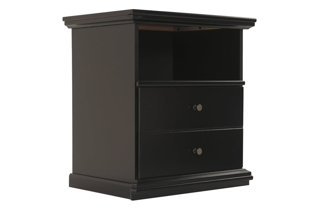 Maribel Black One Drawer Nightstand - Lara Furniture