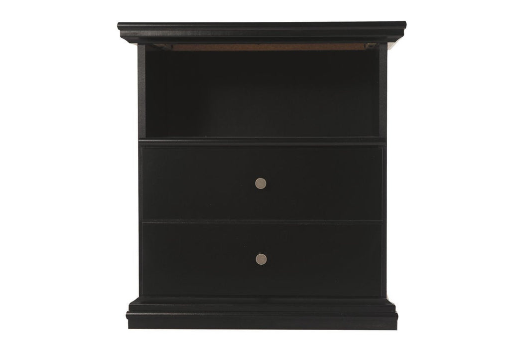 Maribel Black One Drawer Nightstand - Lara Furniture