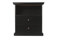 Maribel Black One Drawer Nightstand - Lara Furniture