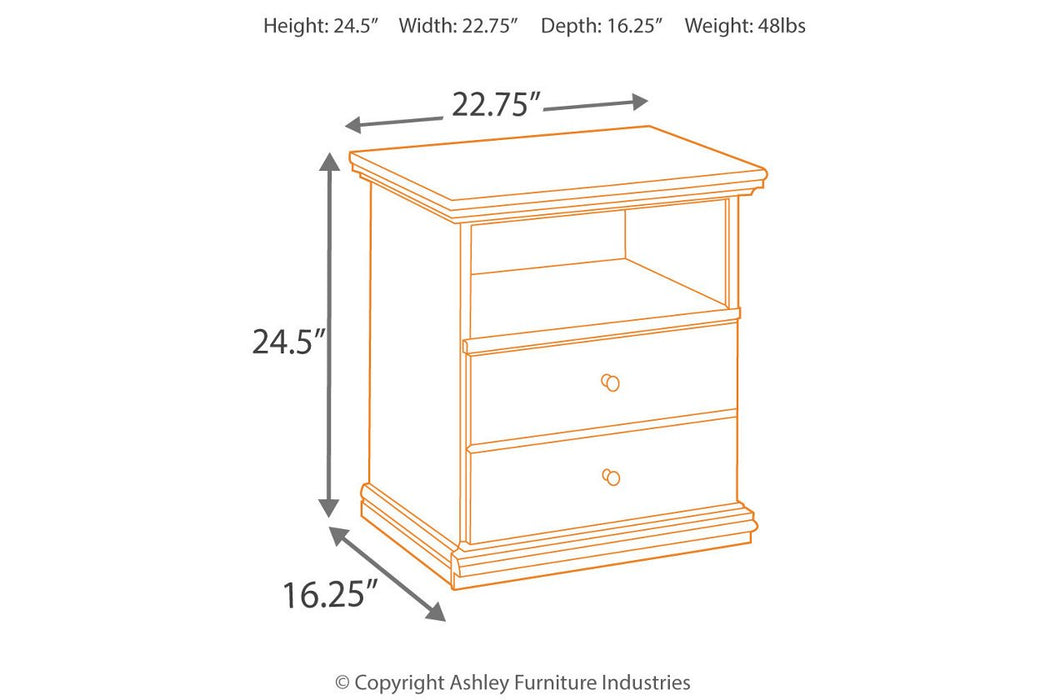 Maribel Black One Drawer Nightstand - Lara Furniture