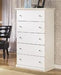 Bostwick Shoals White Chest of Drawers - Lara Furniture