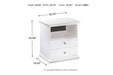 Bostwick Shoals White Nightstand - Lara Furniture