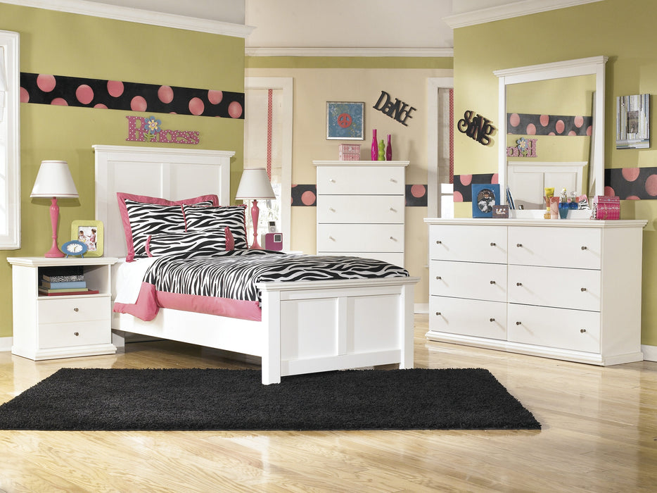 Bostwick Shoals White Twin Panel Bed - Lara Furniture
