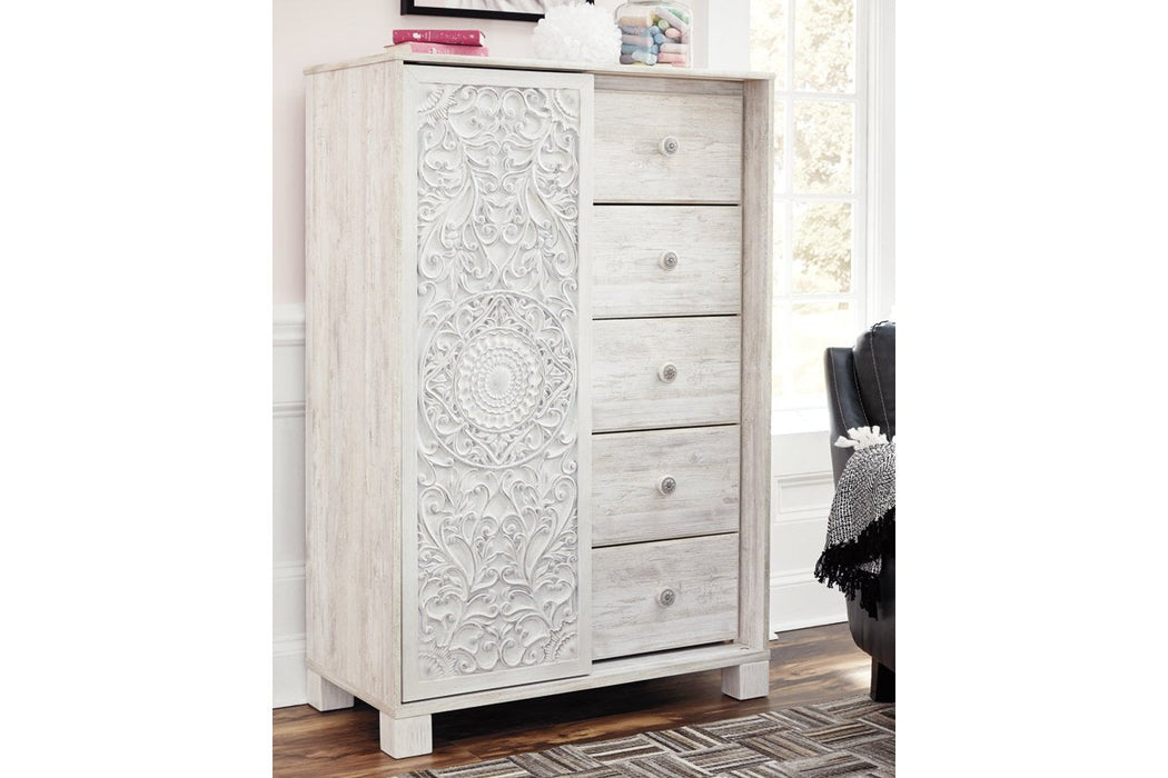 Paxberry Whitewash Dressing Chest - Lara Furniture