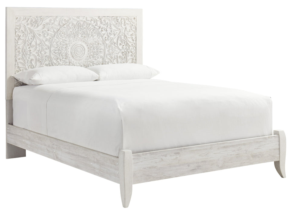 Paxberry Whitewash Queen Panel Bed - Lara Furniture