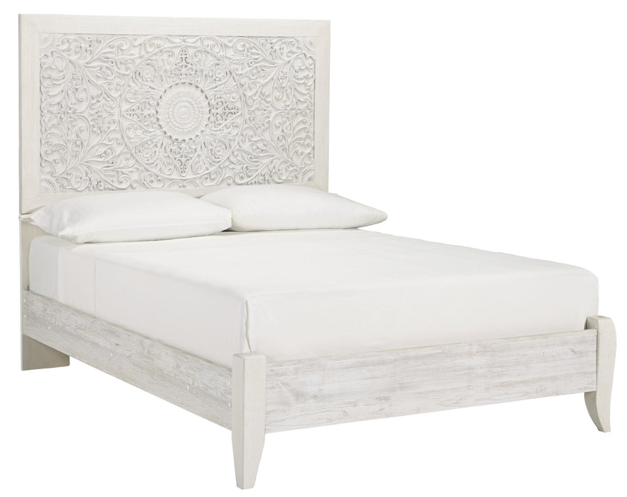 Paxberry Whitewash Full Panel Bed - Lara Furniture