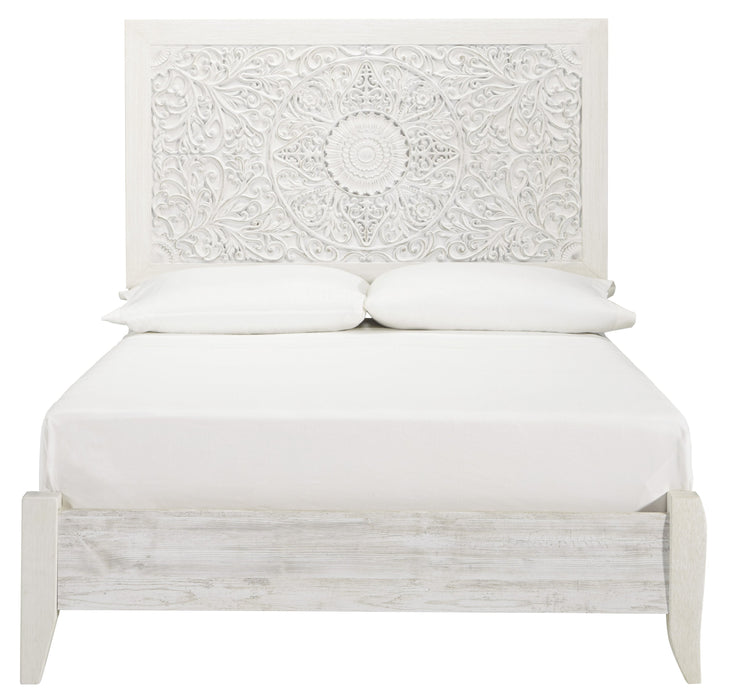 Paxberry Whitewash Full Panel Bed - Lara Furniture