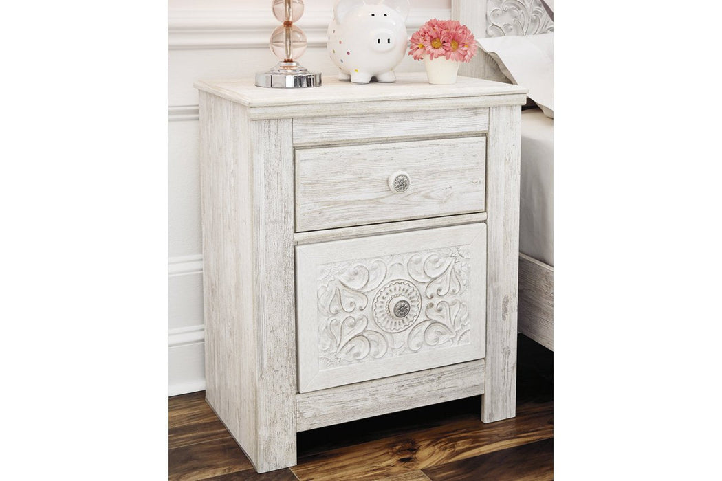 Paxberry Whitewash Nightstand - Lara Furniture