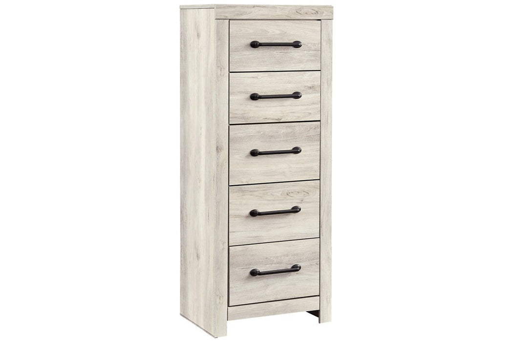 Cambeck Whitewash Narrow Chest of Drawers - Lara Furniture