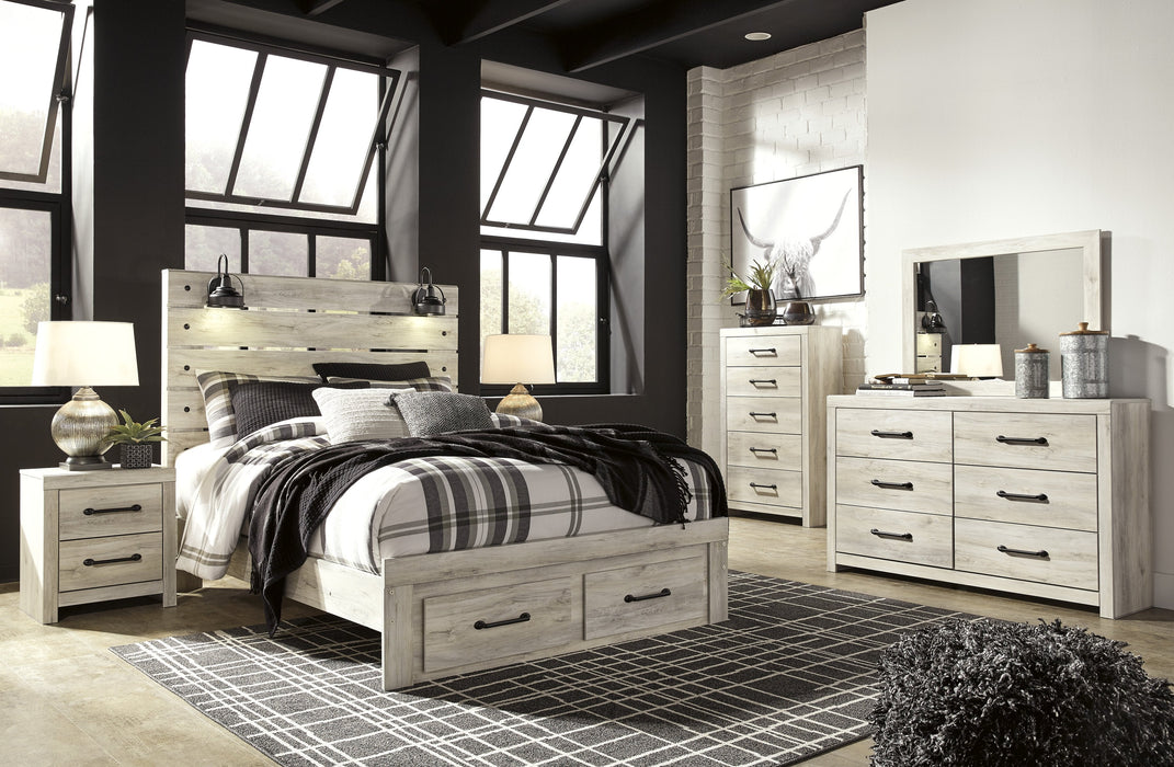 Cambeck Whitewash Footboard Storage Bedroom Set - Lara Furniture