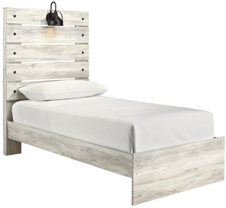 Cambeck Whitewash Twin Panel Bed - Lara Furniture