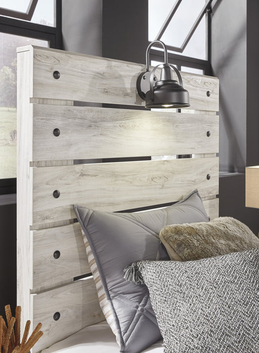 Cambeck Whitewash Twin Panel Bed - Lara Furniture