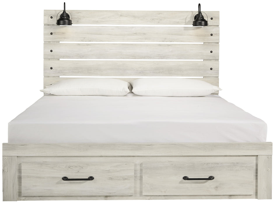 Cambeck Whitewash King Footboard Storage Bed - Lara Furniture