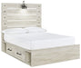 Cambeck Whitewash Full Side Storage Platform Bed - Lara Furniture