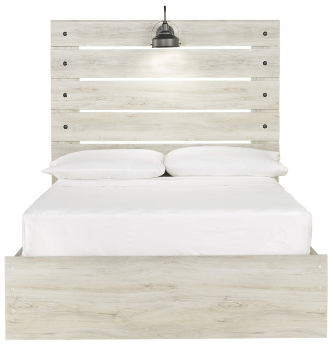 Cambeck Whitewash Full Side Storage Platform Bed - Lara Furniture