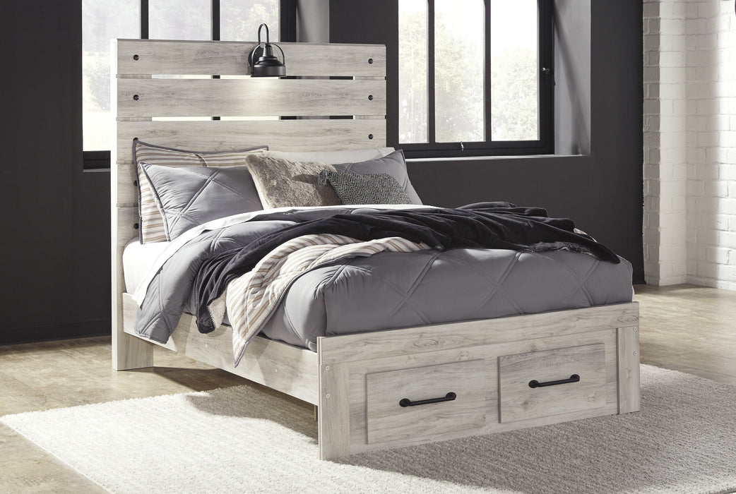 Cambeck Whitewash Full Footboard Storage Bed - Lara Furniture