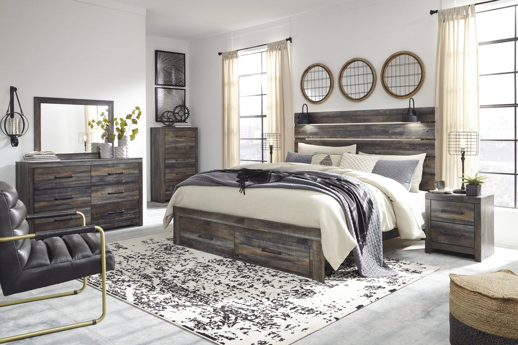 Drystan Brown Footboard Storage Bedroom Set - Lara Furniture