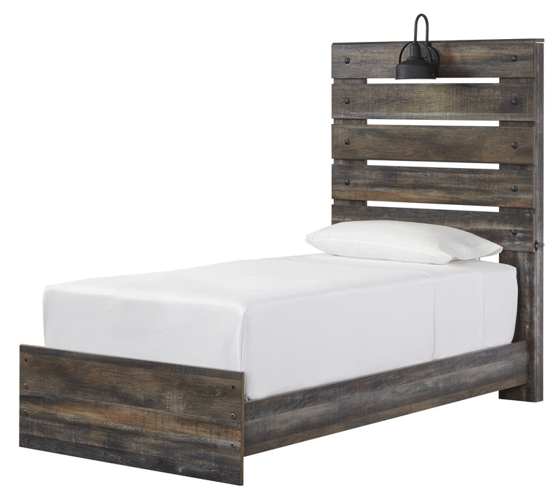 Drystan Brown Twin Panel Bed - Lara Furniture