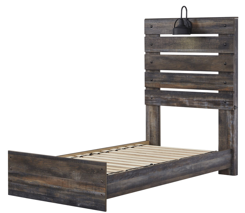 Drystan Brown Twin Panel Bed - Lara Furniture