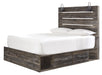 Drystan Brown Queen Side Storage Platform Bed - Lara Furniture