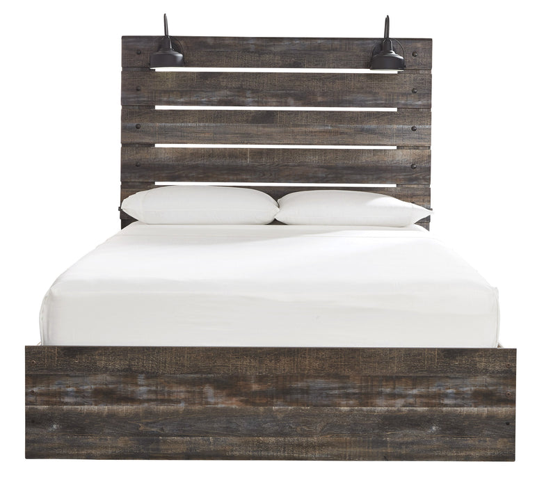 Drystan Brown Queen Panel Bed - Lara Furniture