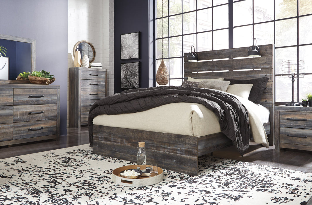 Drystan Brown Queen Panel Bed - Lara Furniture