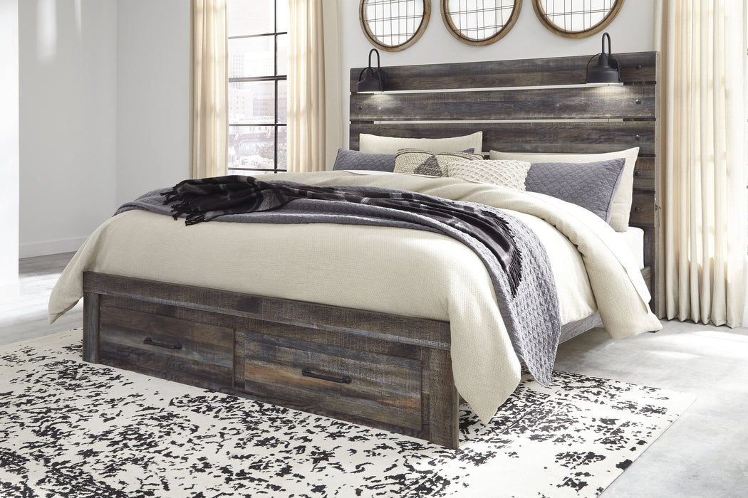 Drystan Brown Footboard Storage Bedroom Set - Lara Furniture