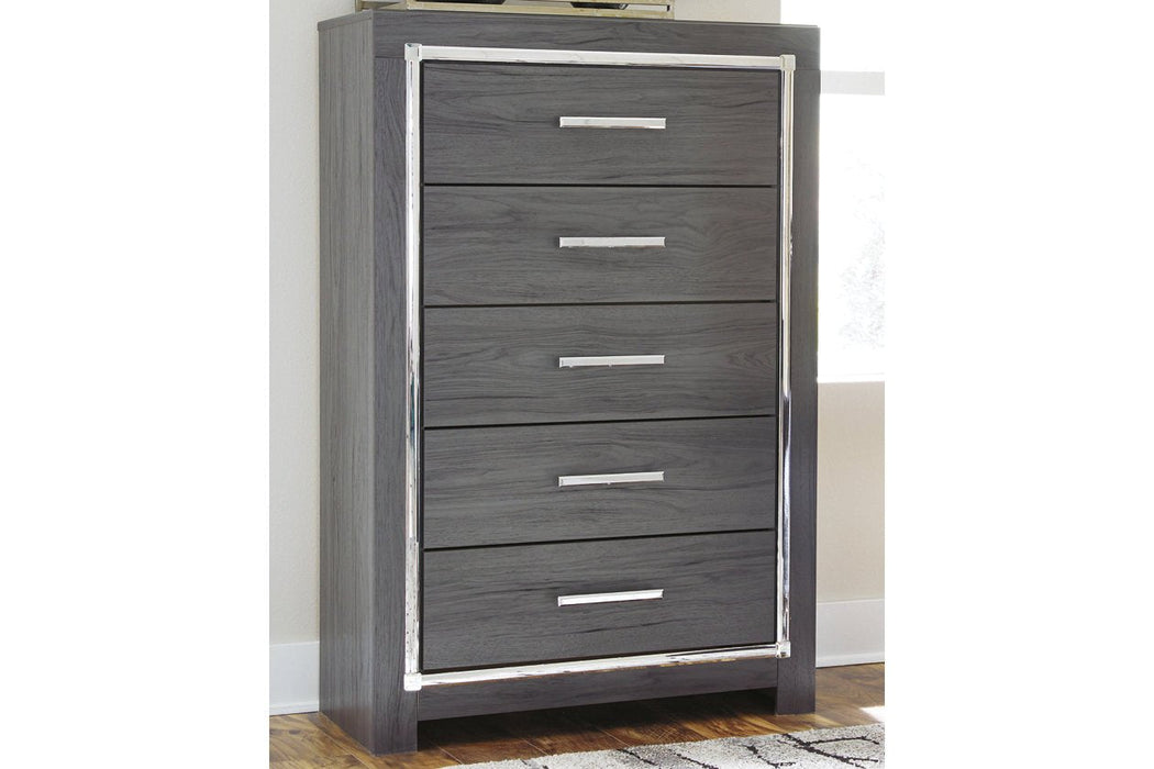 Lodanna Gray Chest of Drawers - Lara Furniture