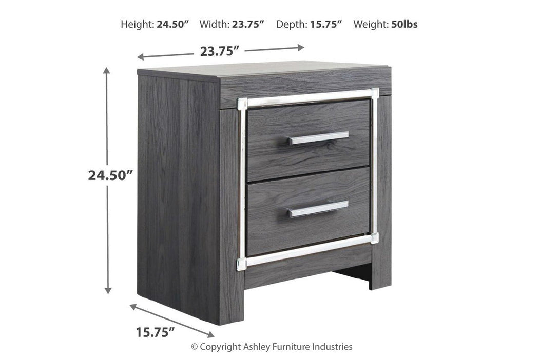 Lodanna Gray Nightstand - Lara Furniture