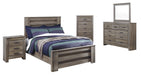 Zelen Warm Gray Full Panel Bed - Lara Furniture