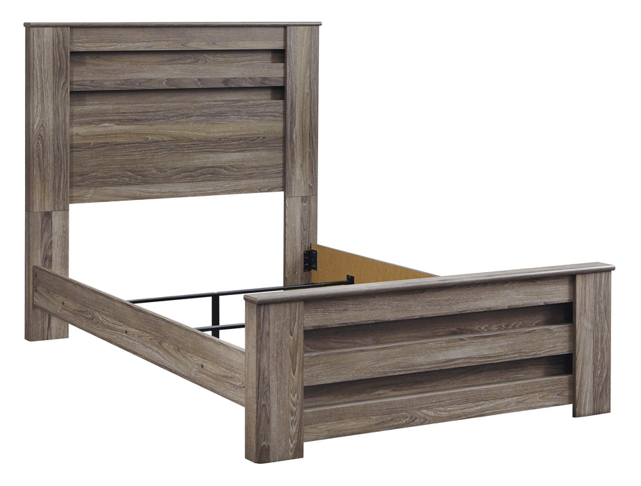 Zelen Warm Gray Full Panel Bed - Lara Furniture