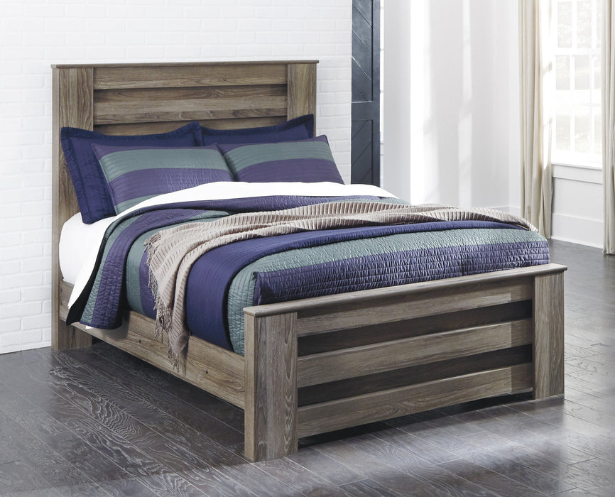 Zelen Warm Gray Full Panel Bed - Lara Furniture