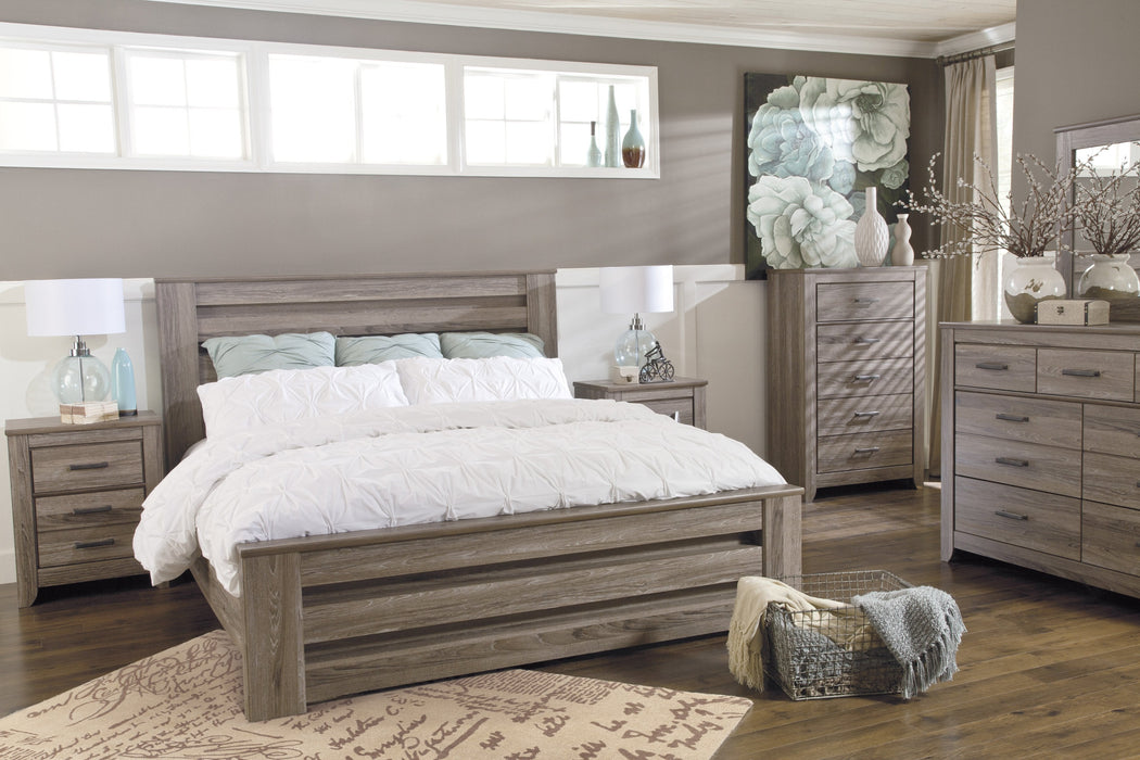 Zelen Warm Gray Panel Bedroom Set - Lara Furniture