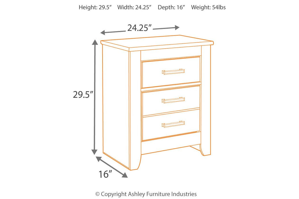 Brinxton Charcoal Nightstand - Lara Furniture