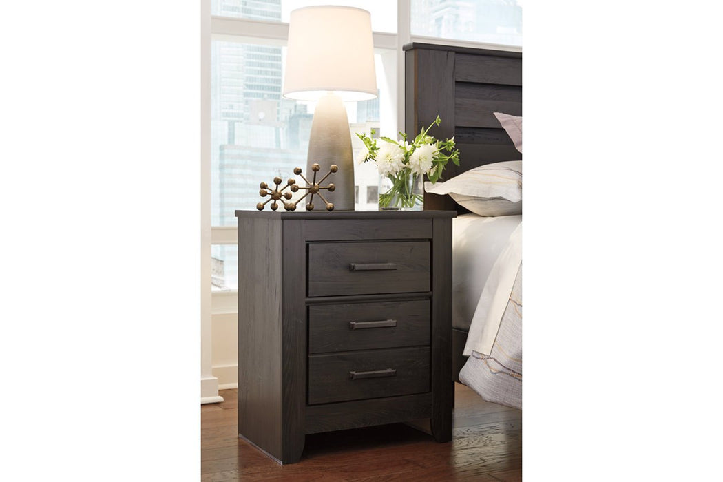 Brinxton Charcoal Nightstand - Lara Furniture