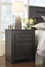 Brinxton Charcoal Nightstand - Lara Furniture