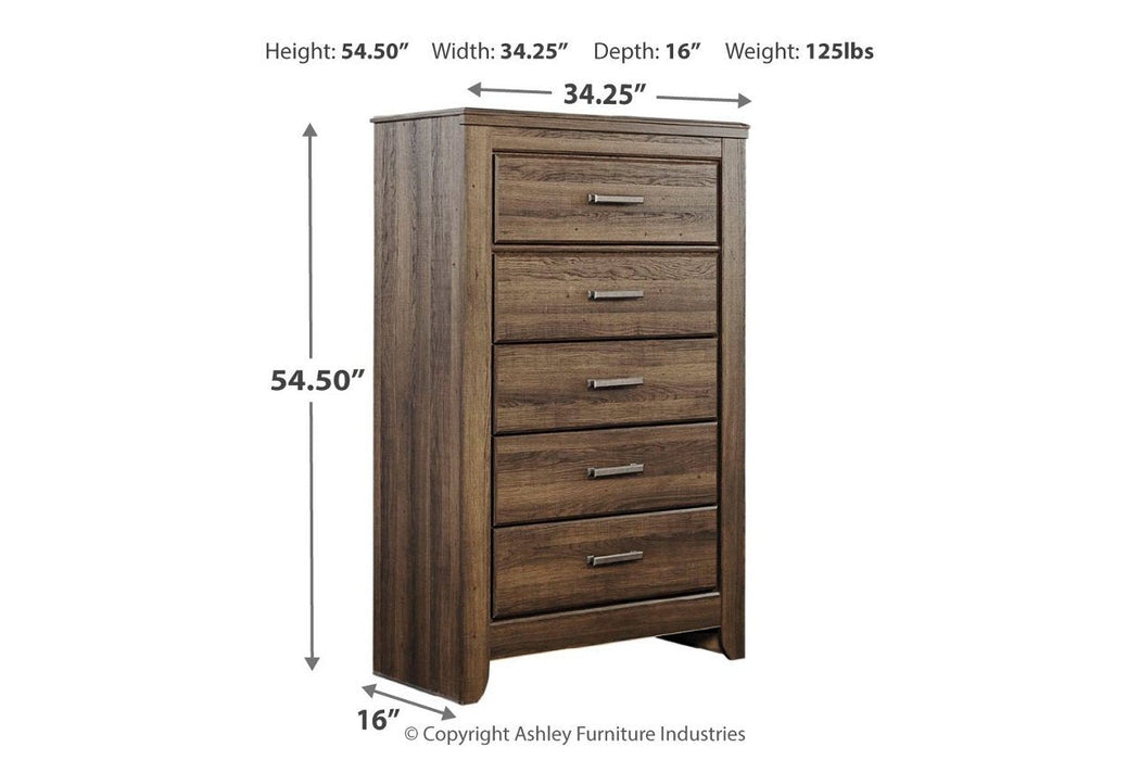 Juararo Dark Brown Chest of Drawers - Lara Furniture