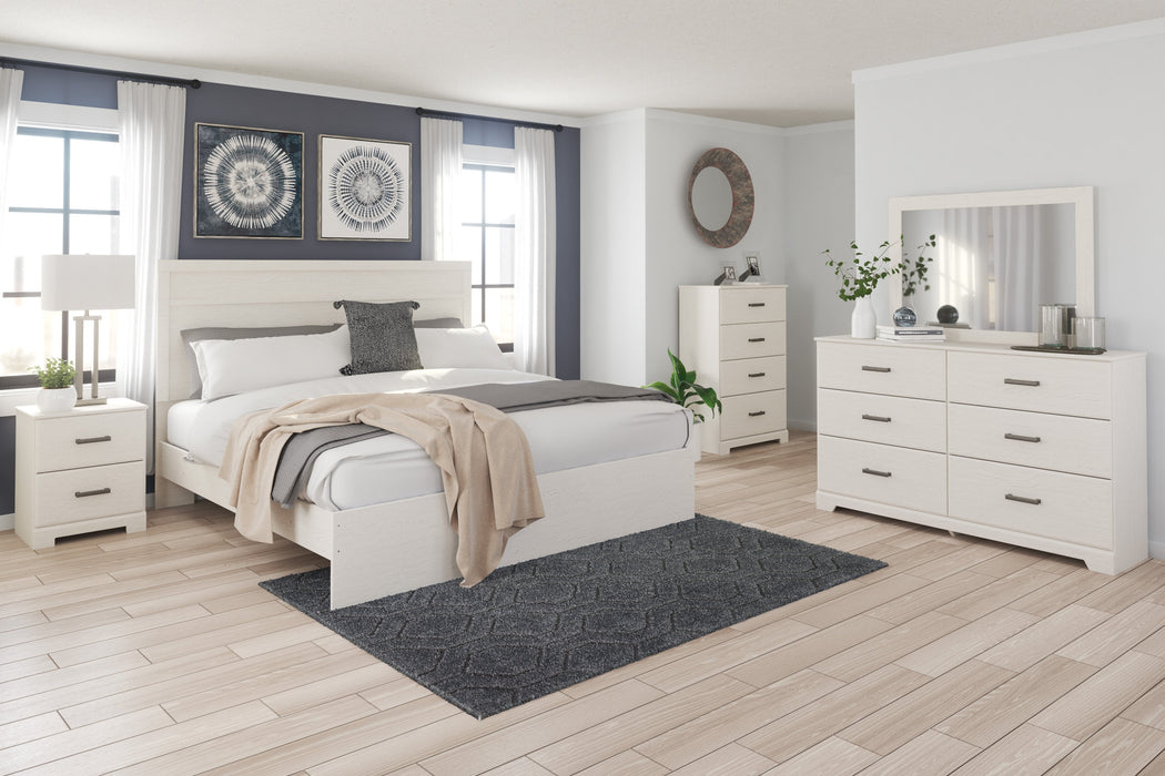 Stelsie White  King Panel Bed - Lara Furniture