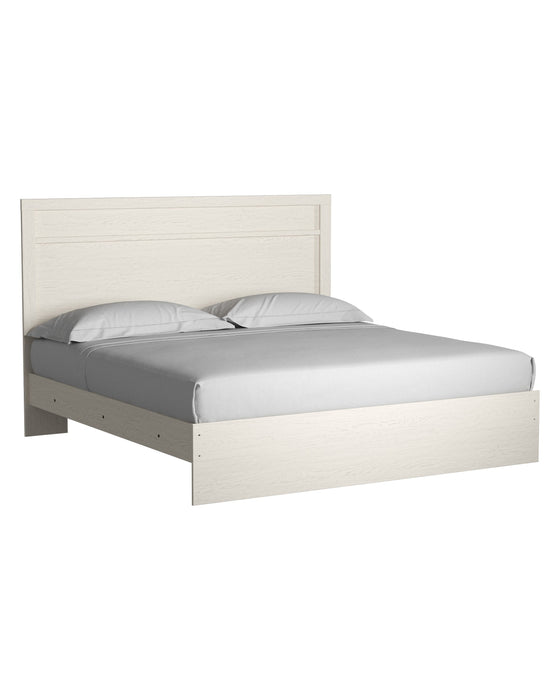 Stelsie White  King Panel Bed - Lara Furniture