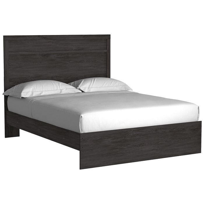 Belachime Black Queen Panel Bed - Lara Furniture