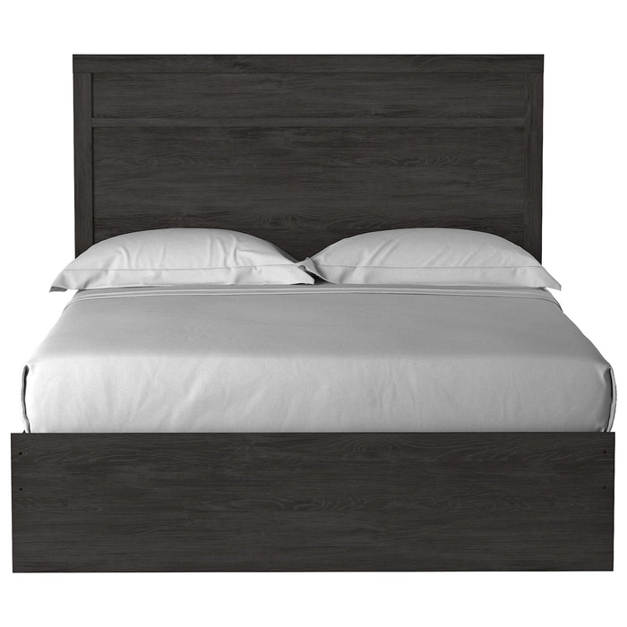 Belachime Black Queen Panel Bed - Lara Furniture