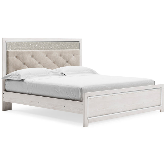 Altyra White King Panel Bed